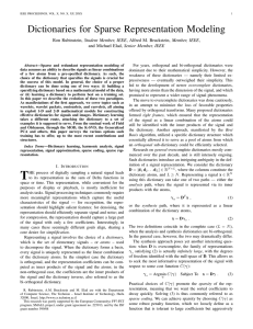 Dictionaries for Sparse Representation Modeling