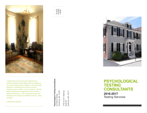 to our brochure... - Psychological Testing Consultants