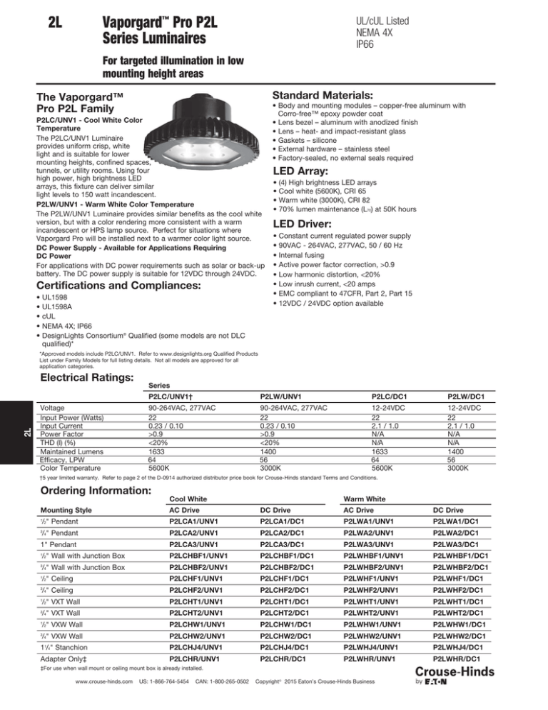 2L Vaporgard™ Pro P2L Series Luminaires