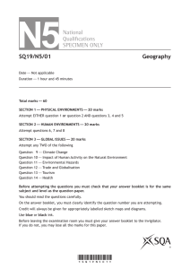 Geography Specimen Question Paper