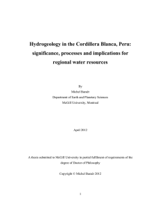 Hydrogeology in the Cordillera Blanca, Peru