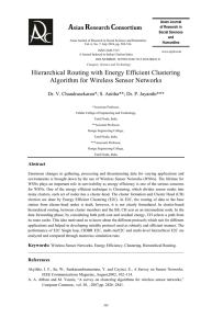 Hierarchical Routing with Energy Efficient Clustering