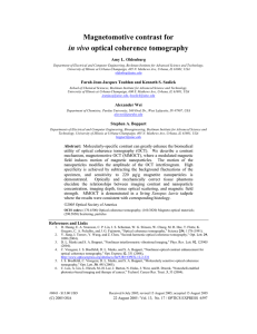 Magnetomotive contrast for in vivo optical coherence tomography