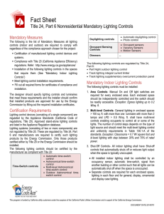 Fact Sheet: Nonresidential Lighting Mandatory Controls 2013