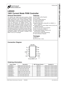 LM5020 100V Current Mode PWM Controller