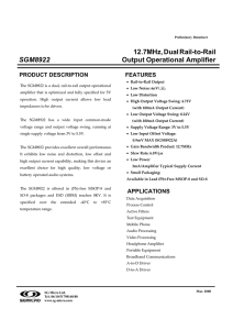 12.7MHz,DualRail-to-Rail SGM8922 Output Operational Amplifier