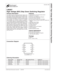 LM5007 High Voltage (80V) Step Down Switching Regulator