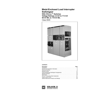 Metal Enclosed Load Interrupts Switchgear