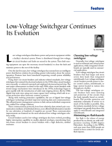Low-Voltage Switchgear Continues Its Evolution