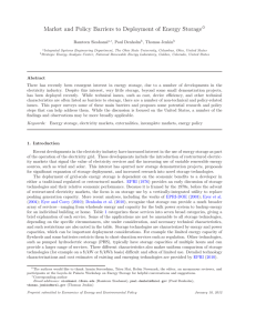 Market and Policy Barriers to Deployment of Energy Storage