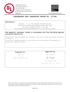 INDEPENDENT TEST LABORATORY REPORT No. 31754A