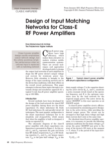 Design of Input Matching Networks for Class