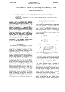 The First Active Tunable Wideband Impedance Matching Circuit