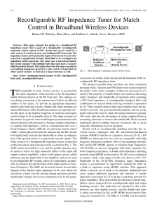 Reconfigurable RF Impedance Tuner for Match Control in