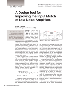 A Design Tool for Improving the Input Match of Low Noise Amplifiers