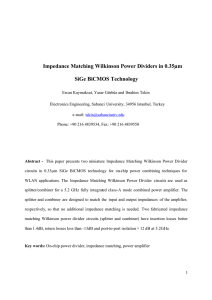 Impedance Matching Wilkinson Power Dividers