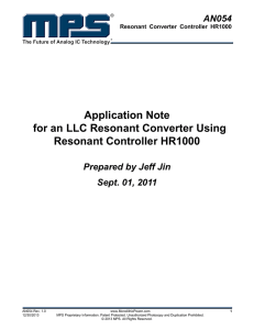 Application Note for an LLC Resonant Converter Using Resonant