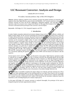 LLC Resonant Converter: Analysis and Design