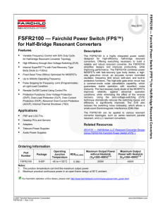 FSFR2100 — Fairchild Power Switch (FPS™) for Half