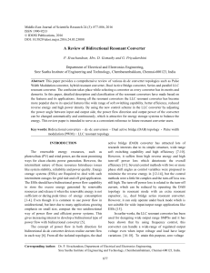 A Review of Bidirectional Resonant Converter