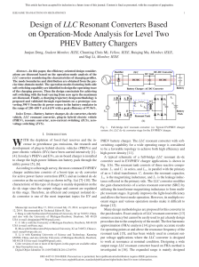 Design of LLC Resonant Converters Based on Operation