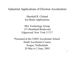 Industrial Applications of Electron Accelerators - CAS