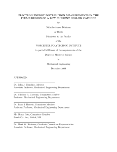 ELECTRON ENERGY DISTRIBUTION MEASUREMENTS IN THE