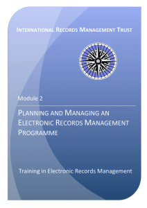 Planning and Managing an Electronic Records Management