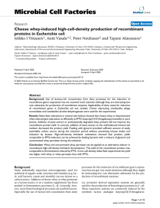 Cheese whey-induced high-cell-density production of recombinant