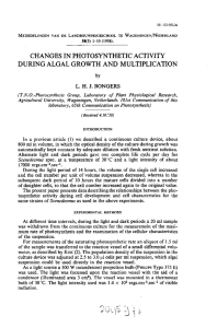 Changes in photosynthetic activity during algal growth and