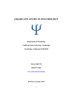 GRADUATE STUDY IN PSYCHOLOGY - California State University