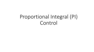 Proportional Integral (PI) Control