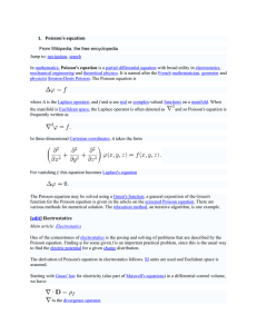 1. Poisson`s equation From Wikipedia, the free encyclopedia Jump
