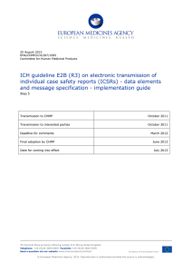 E2B (R3) Step 5 Electronic transmission of individual case safety