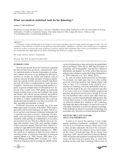 What can modern statistical tools do for limnology?