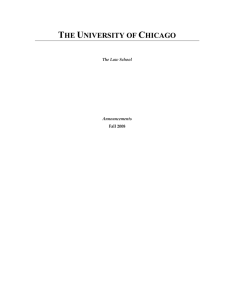 Announcements 2008-2009 - University of Chicago Law School