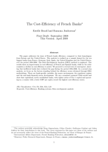 The Cost-Efficiency of French Banks : a Comparative Analysis