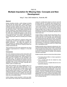 Multiple Imputation for Missing Data: Concepts and New Development