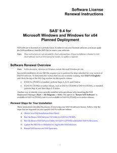 Software License Renewal Instructions—SAS 9.4 for Microsoft