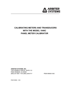 calibrating meters and transducers