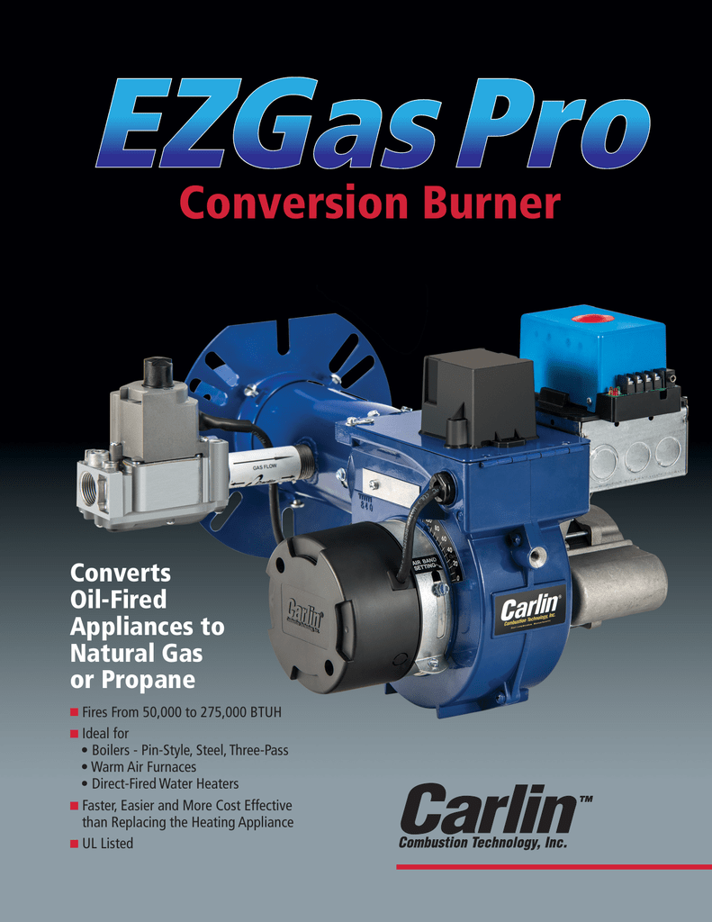Carlin EZ PRO GAS BURNER adjustable blue burner flange 50833AS Air