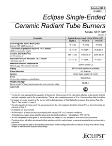 Eclipse Single-Ended Ceramic Radiant Tube Burners Model SER 600