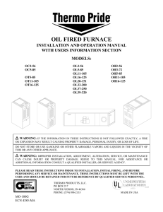 Oil Fired Furnace Manual