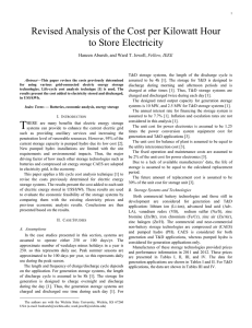 Revised Analysis of the Cost per Kilowatt Hour to Store Electricity