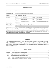 Standards Project - Telecommunications Industry Association