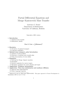 Partial Differential Equations and Monge–Kantorovich Mass Transfer