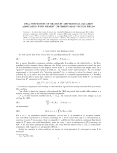 WELL-POSTEDNESS OF ORDINARY DIFFERENTIAL EQUATION