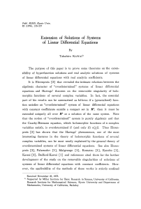 Extension of Solutions of Systems of Linear Differential Equations