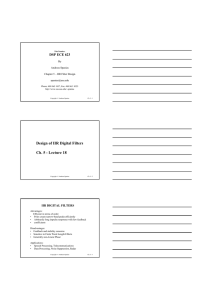 Design of IIR Digital Filters Ch. 5