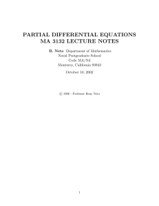 PARTIAL DIFFERENTIAL EQUATIONS MA 3132 LECTURE NOTES